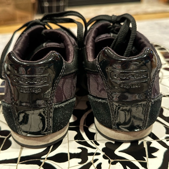 Coach Sz 8M Womens Shoes Hilary Signature Logo Fashion Black Jacquard Sneakers - Picture 3 of 5